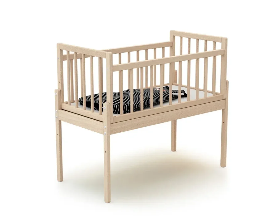 Berceau cododo universel WEBABY hêtre brut avec matelas