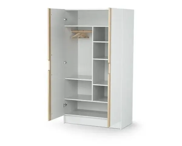 Chambre complète CARROUSEL lit+armoire+ commode à langer  blanc et hêtre – Image 5