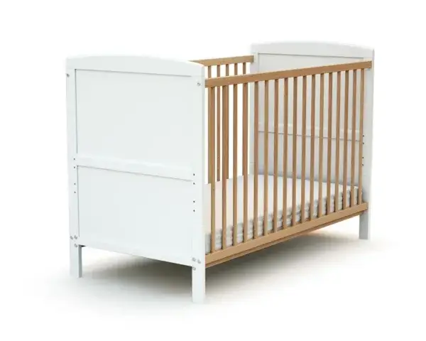 Lit évolutif ESSENTIEL  60/120cm  blanc et hêtre verni
