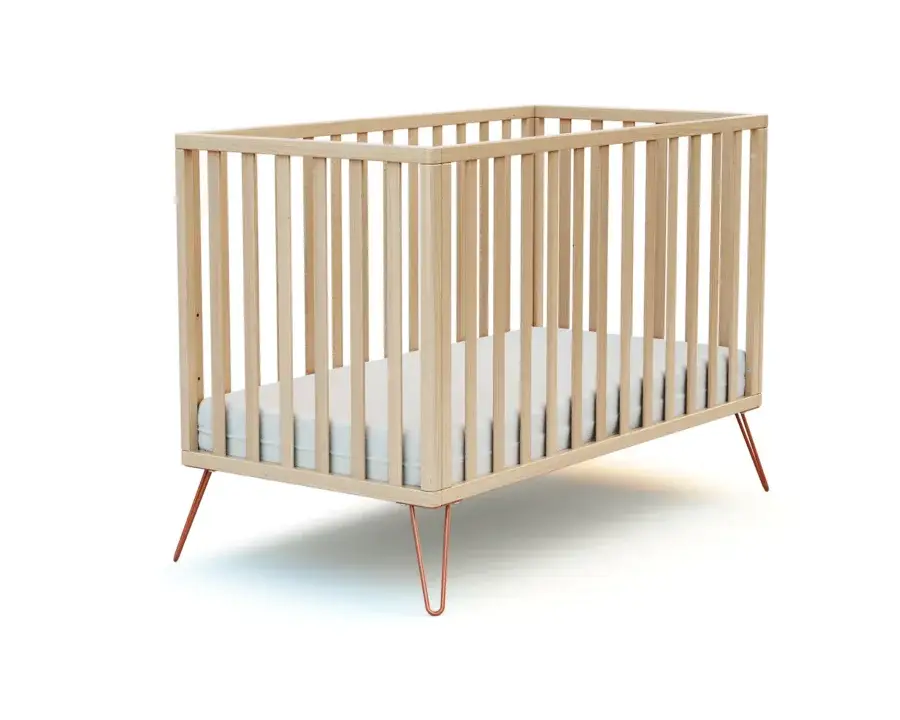 Lit bébé 60x120cm ONLY  hêtre et terracotta