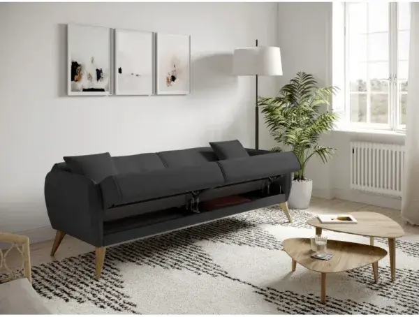BONNY Canapé droit convertible   gris foncé – Image 3