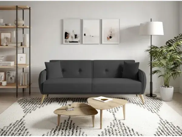BONNY Canapé droit convertible   gris foncé – Image 4