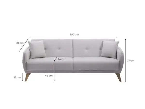 BONNY Canapé droit convertible   gris foncé – Image 7