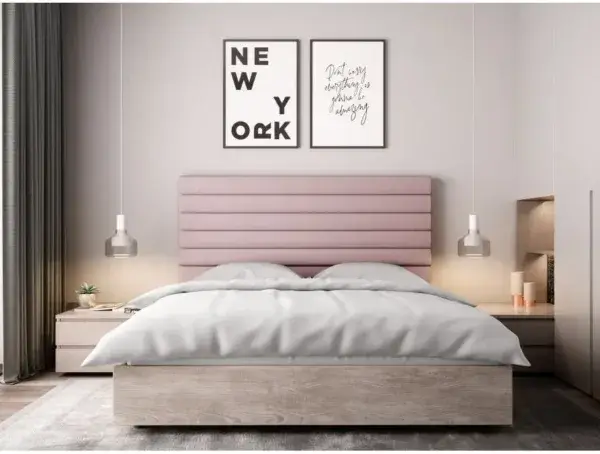 BS403  Tête de lit  140 cm couleur vieux rose pour cadre de lit ou lit en 140/190 cm – Image 3