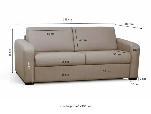 DYLAN Canapé convertible beige – Image 10