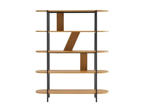 ETAGERE BRODIE avec finition chêne et pieds métal noirs - 120x35cm - Bois – Image 4