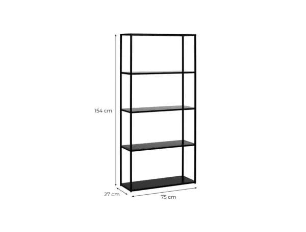 FILAR ETAGERE en métal - 75 x 27 x 154 cm - Noir – Image 5