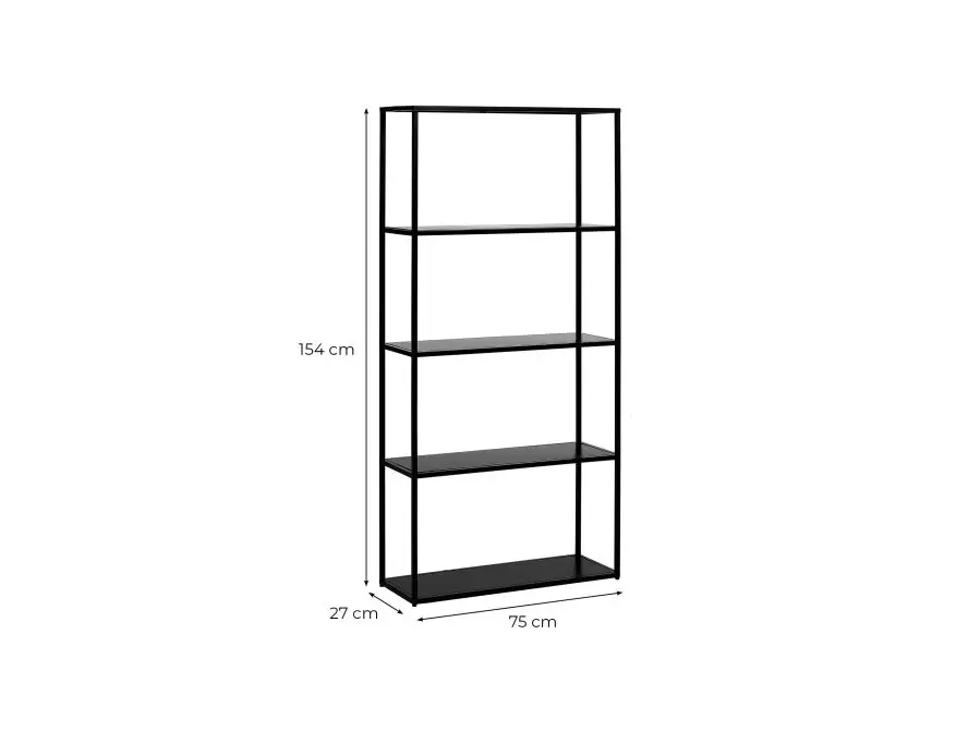 FILAR ETAGERE en métal - 75 x 27 x 154 cm - Noir – Image 5