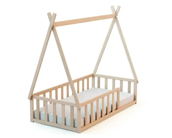 Lit Tipi au sol KAIA Webaby Hêtre Brut