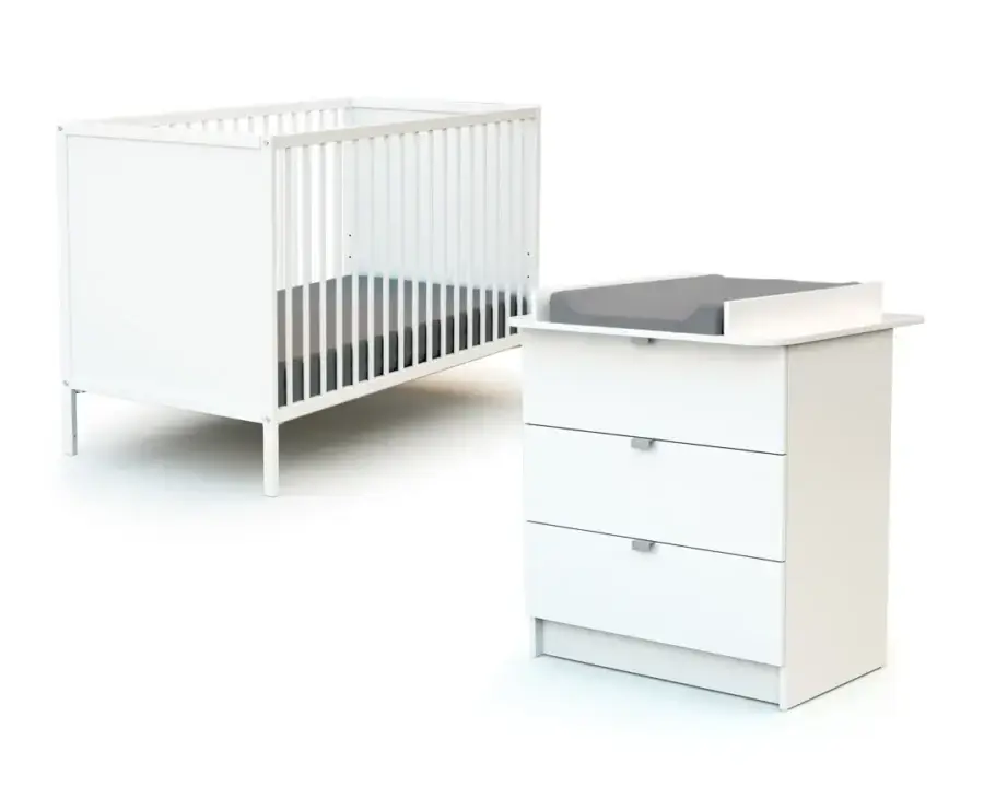 Duo lit bébé et commode à langer ALBA de WEBABY
