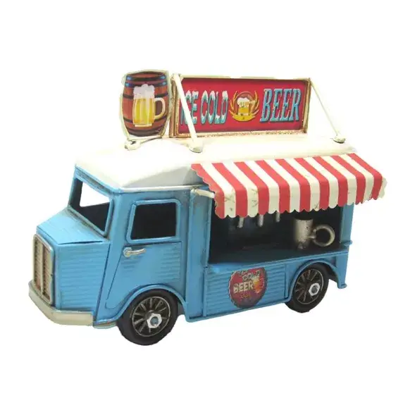 Modèle rétro de voiture de cantine de bière en métal