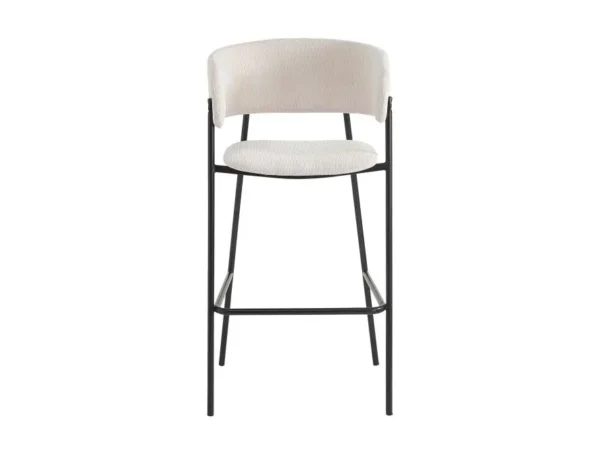 BOLD Lot de 4 tabourets de bar en velours côtelé avec pieds noirs BEIGE – Image 3