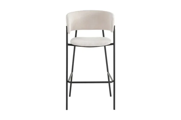 BOLD Lot de 6 tabourets de bar en velours côtelé avec pieds noirs BEIGE – Image 4