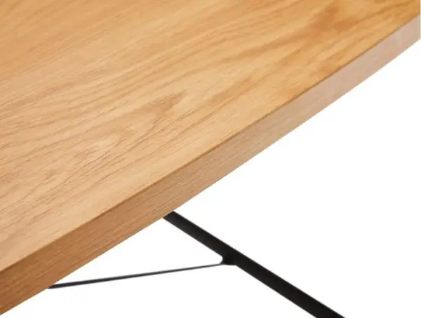 BRODIE Table à manger 160cm finition chêne et pieds métal noirs – Image 5