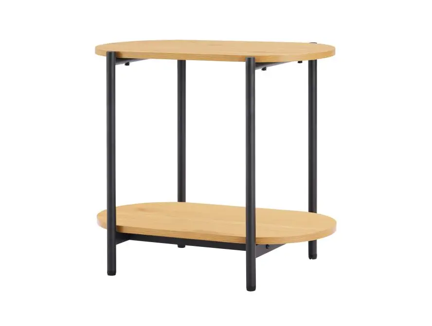 BRODIE Table d'appoint avec finition chêne et pieds métal noirs – Image 2