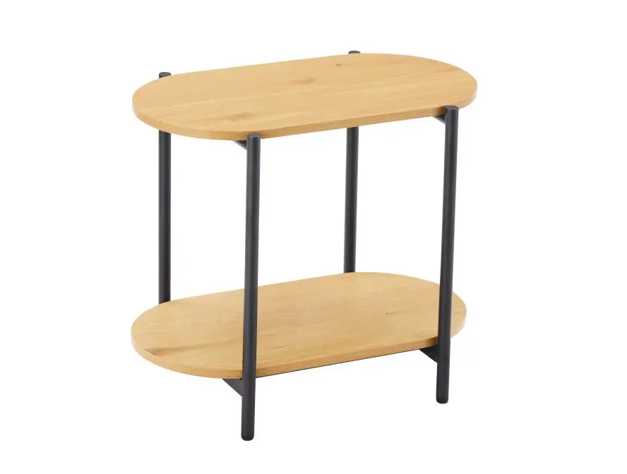 BRODIE Table d'appoint avec finition chêne et pieds métal noirs – Image 3