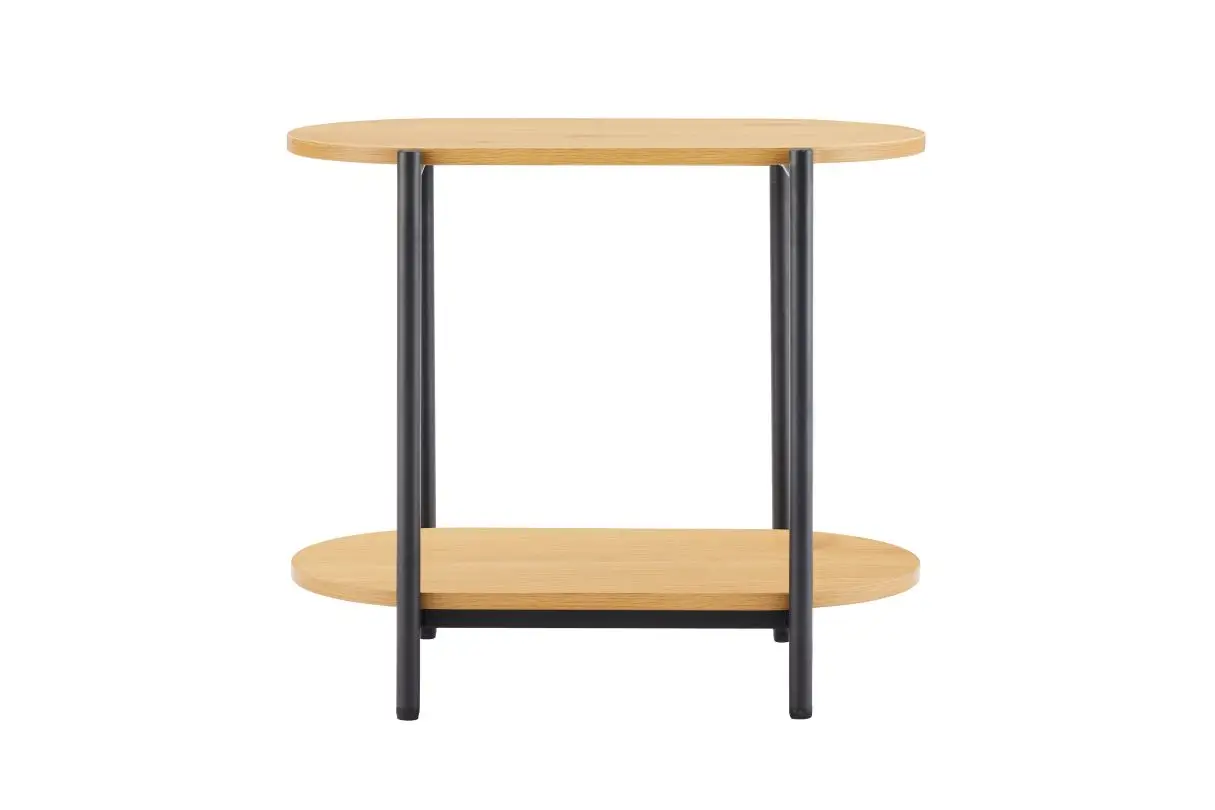 BRODIE Table d'appoint avec finition chêne et pieds métal noirs – Image 4