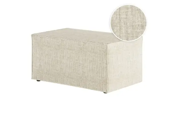 CHARLOTTE Pouf en tissu texturé 3D BEIGE