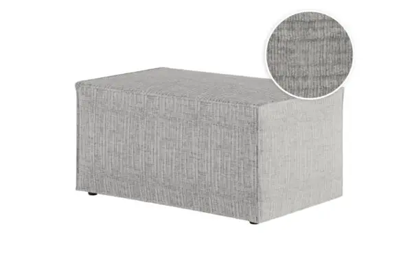 CHARLOTTE Pouf en tissu texturé 3D gris clair
