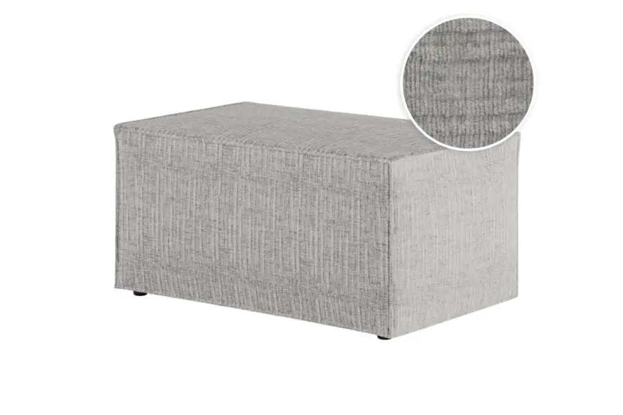 CHARLOTTE Pouf en tissu texturé 3D gris clair