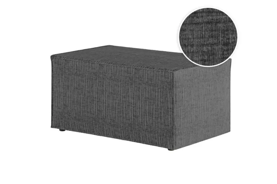 CHARLOTTE Pouf en tissu texturé 3D gris foncé