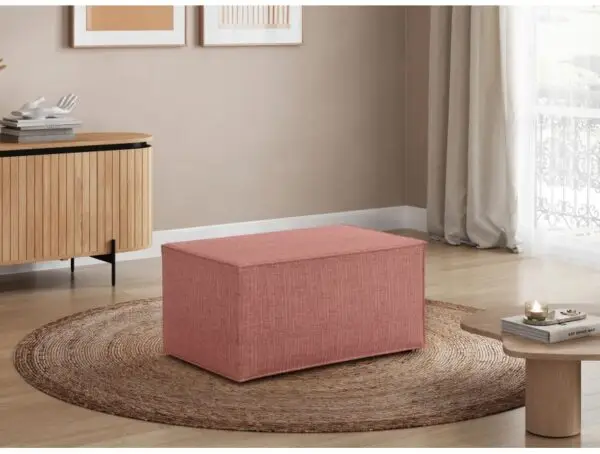 CHARLOTTE Pouf en tissu texturé 3D ROSE – Image 2