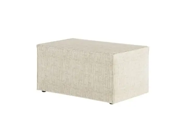 CHARLOTTE Pouf en tissu texturé 3D BEIGE – Image 3