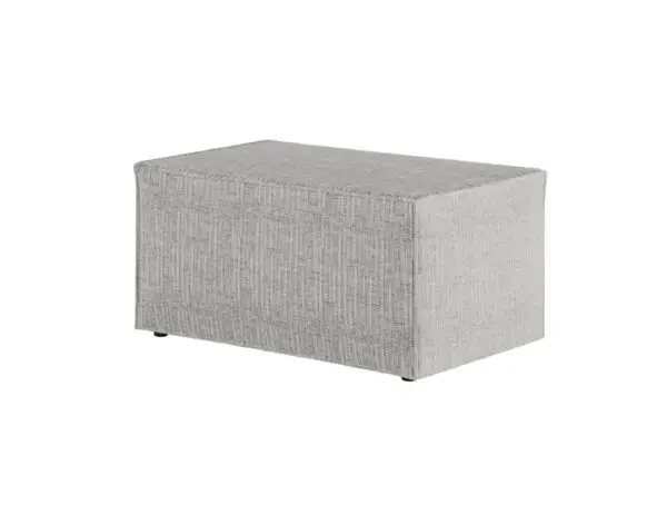 CHARLOTTE Pouf en tissu texturé 3D gris clair – Image 3
