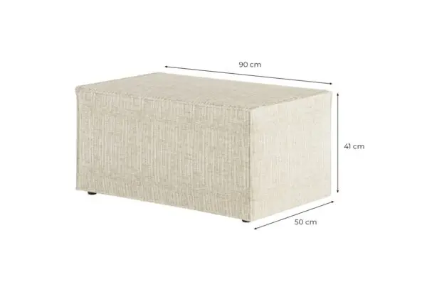 CHARLOTTE Pouf en tissu texturé 3D gris clair – Image 6
