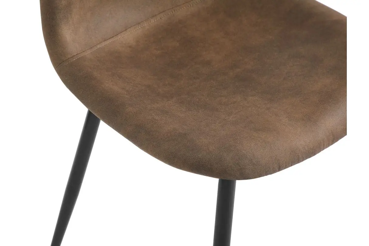 KEY Lot de 4 chaises vintages en tissu MARRON – Image 5