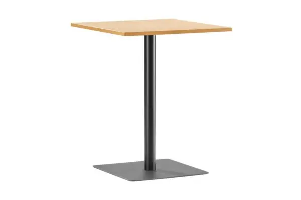 TRAKT Table à manger carrée 60x60 avec plateau finition chêne et pieds en métal noir