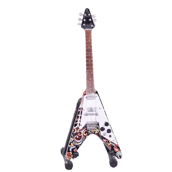 Guitare électrique miniature en bois 20 cm avec support-11 jimi hendrix