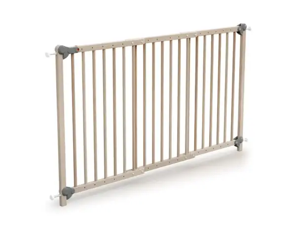 Barrière de sécurité Ultra-Extensible LOKEE de WEBABY Hêtre Brut & Gris