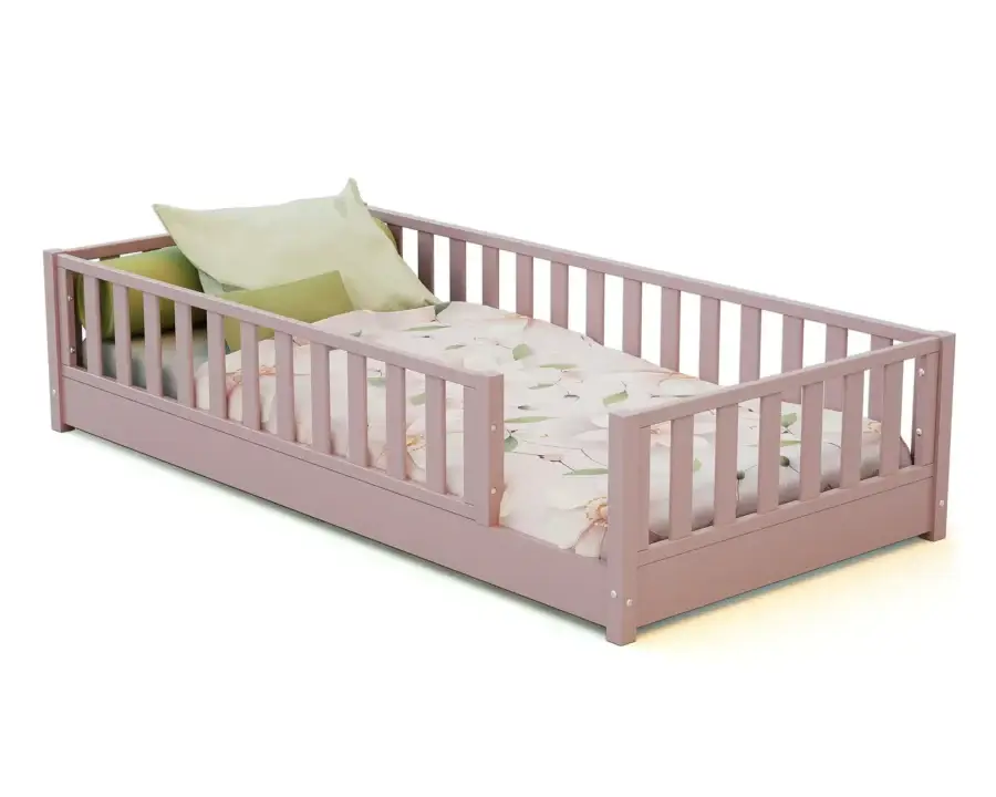 Lit SONHO 90 x 190 cm rose poudré de Jurababy