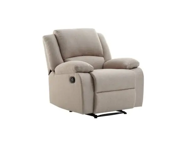 9121 Fauteuil de relaxation manuel en tissu  beige – Image 2