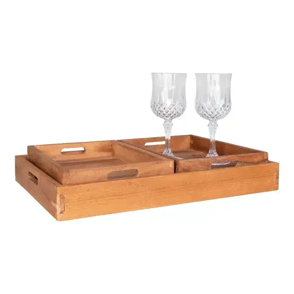 Plateau Faro - 3 plateaux en teck