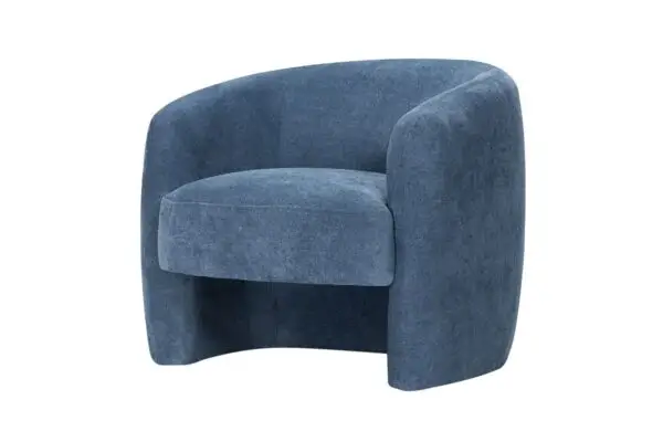 LOUISON Fauteuil en tissu bleu foncé