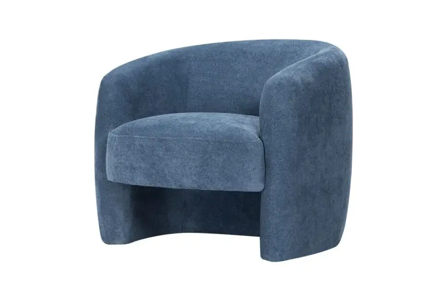LOUISON Fauteuil en tissu bleu foncé