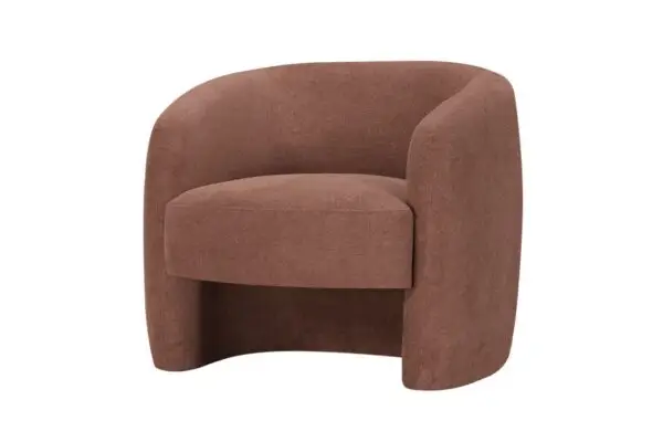 LOUISON Fauteuil en tissu terracotta