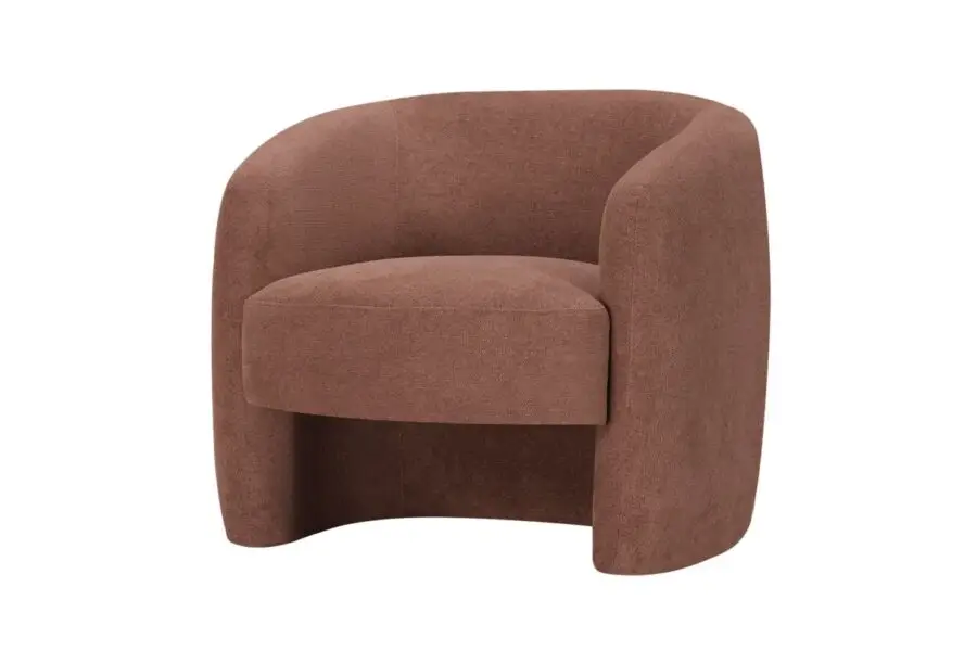 LOUISON Fauteuil en tissu terracotta