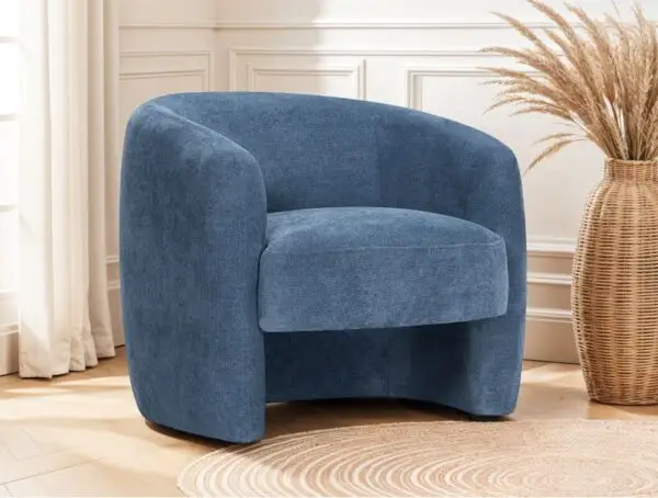 LOUISON Fauteuil en tissu bleu foncé – Image 2