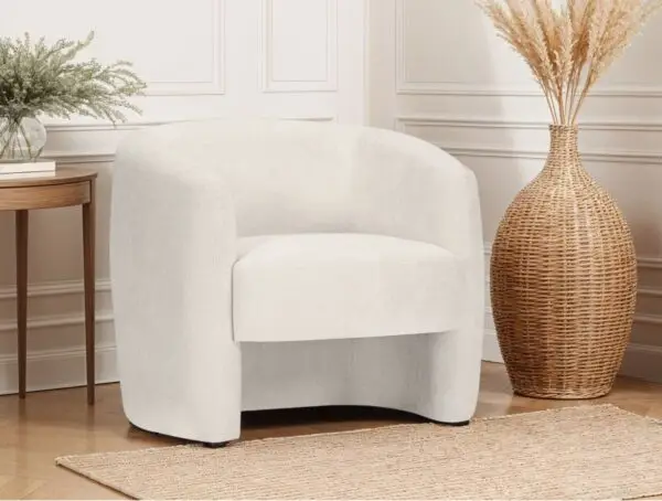 LOUISON Fauteuil en tissu beige – Image 2