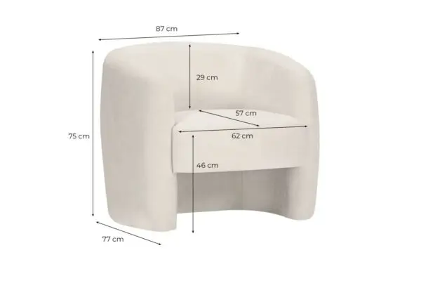 LOUISON Fauteuil en tissu terracotta – Image 5
