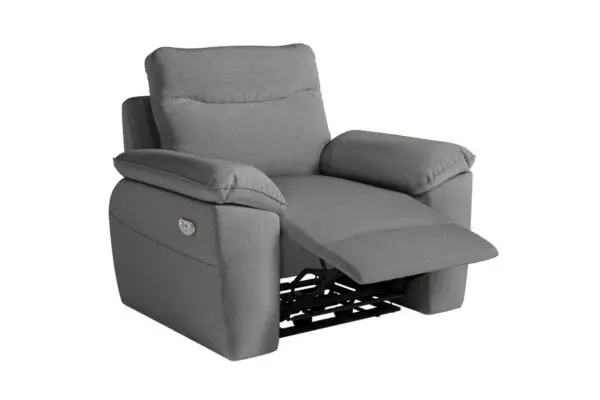 ROSS Fauteuil de relaxation électrique en tissu gris