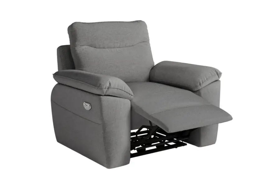 ROSS Fauteuil de relaxation électrique en tissu gris