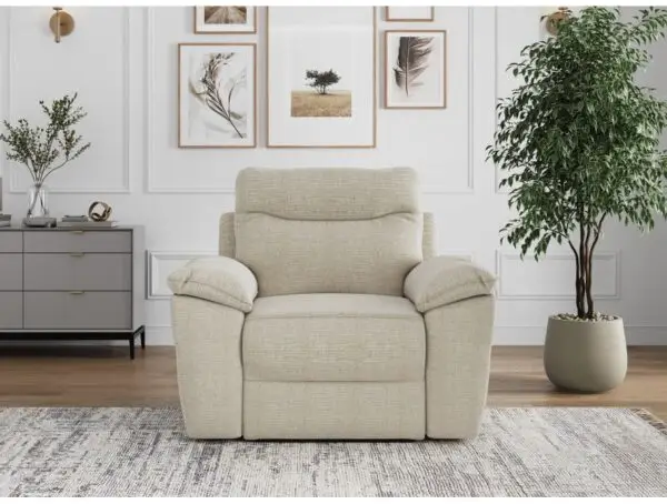 ROSS Fauteuil de relaxation électrique en tissu texturé 3D beige – Image 3
