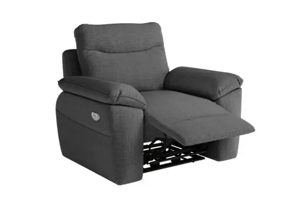 ROSS Fauteuil de relaxation électrique en tissu texturé 3D gris foncé – Image 5