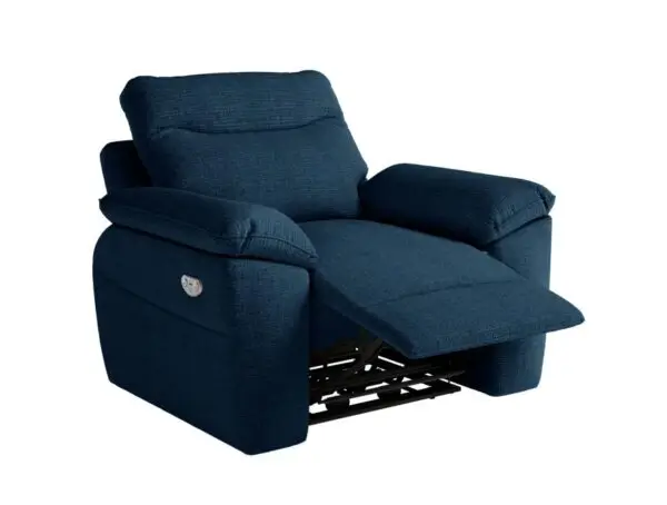 ROSS Fauteuil de relaxation électrique en tissu texturé 3D bleu foncé – Image 5