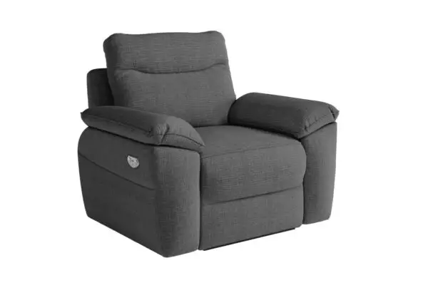 ROSS Fauteuil de relaxation électrique en tissu texturé 3D gris foncé – Image 8