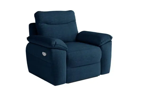 ROSS Fauteuil de relaxation électrique en tissu texturé 3D bleu foncé – Image 7